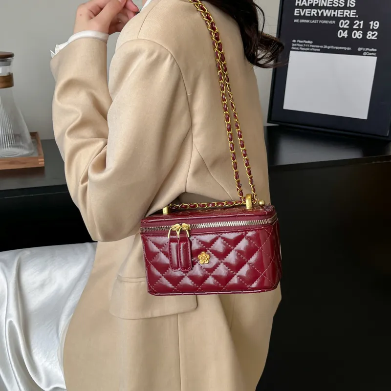 Yalu PU Shoulder Bag Women's Black/Red/White-13