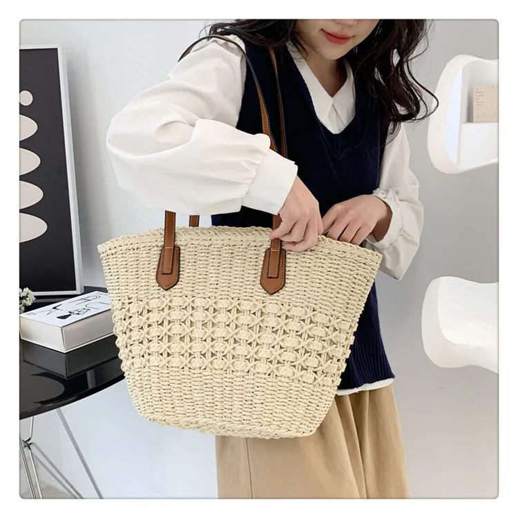 Yalu Woven Shoulder Bag Regular Women's Beige/Khaki-5