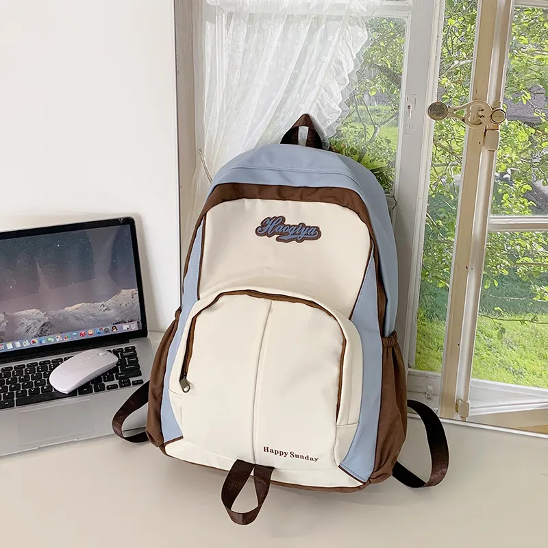 Yalu Nylon Fabric Backpack Unisex Multicolor-6