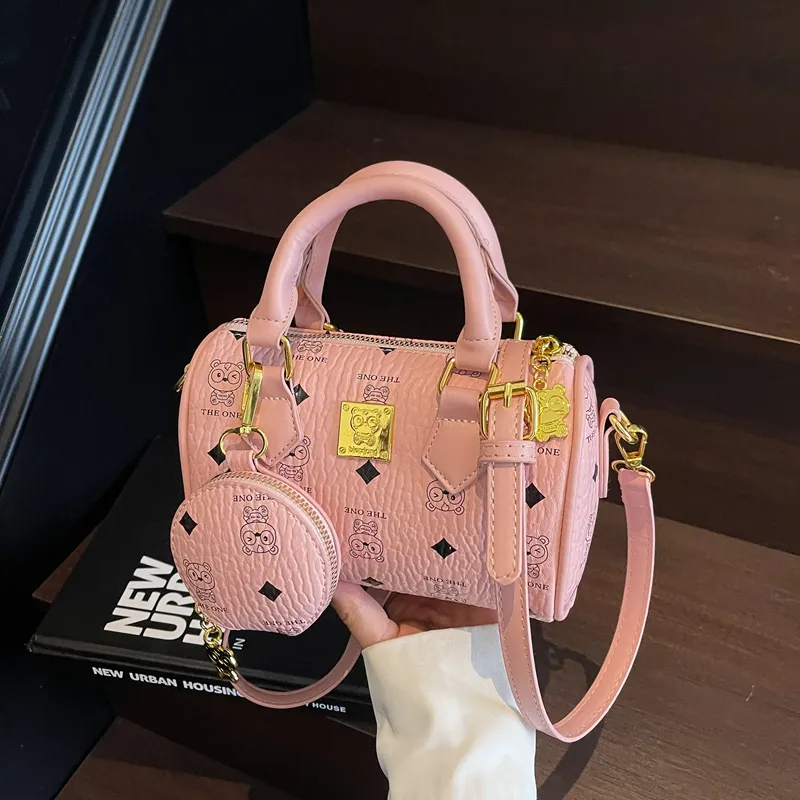 Yalu PU Handbag Regular Women's Brown/Pink/Ecru-13