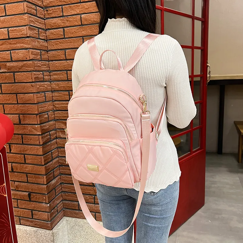 Yalu Oxford Backpack Regular Women's Silver/Black/Pink/Violet/Apricot-15