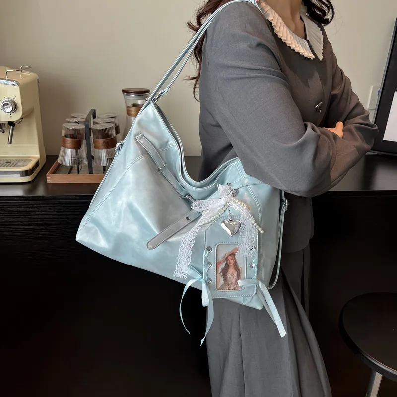 Yalu PU Backpack Regular Women's White/Blue/Black/Pink-9