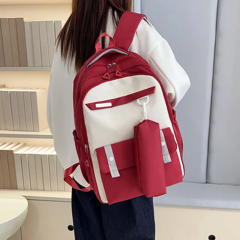 Yalu Nylon Backpack Regular Unisex Blue/Black/Pink/Purple/Red-17
