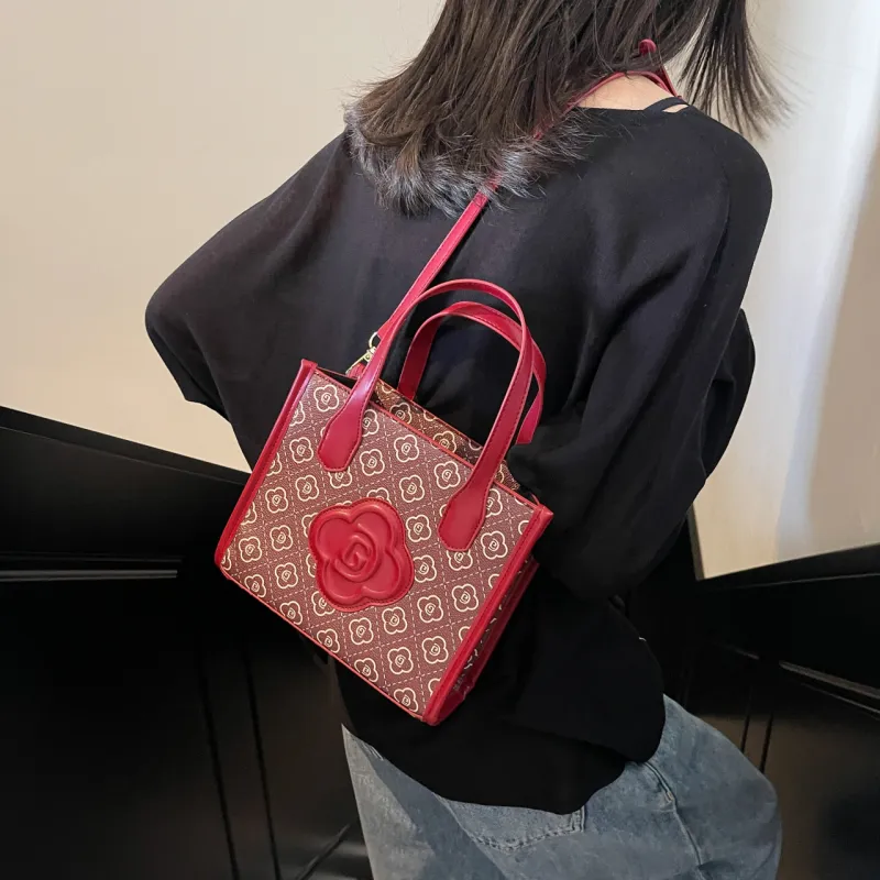 Yalu PU Shoulder Bag, Crossbody Bag, Handbag Regular Women's Black/Pink/Burgundy-19