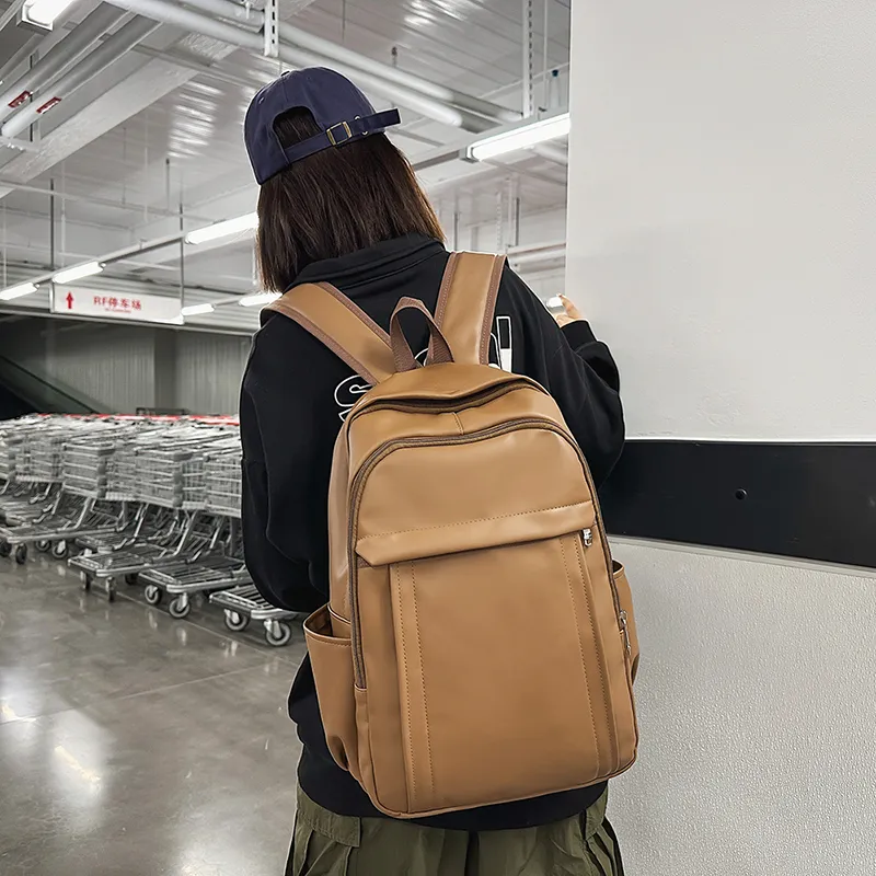 Yalu PU Backpack Men's Ecru/Gray/Black/Khaki-21