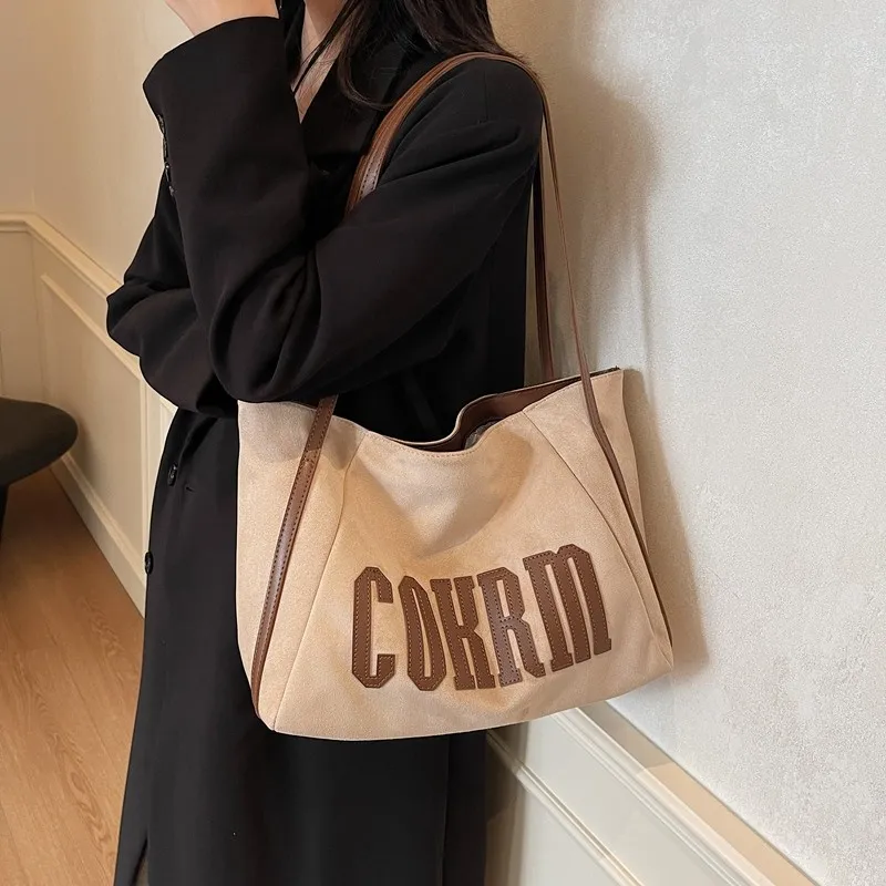 Yalu Suede Tote Bag, Shopping Bag, Shoulder Bag Regular Women's Multicolor-5