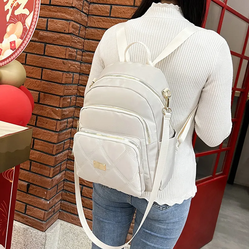 Yalu Oxford Backpack Regular Women's Silver/Black/Pink/Violet/Apricot-27