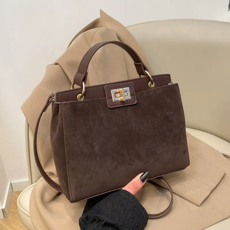 Yalu Flannelette Material Handbag, Crossbody Bag Regular Women's Brown/Burgundy/Coffee/Black-10