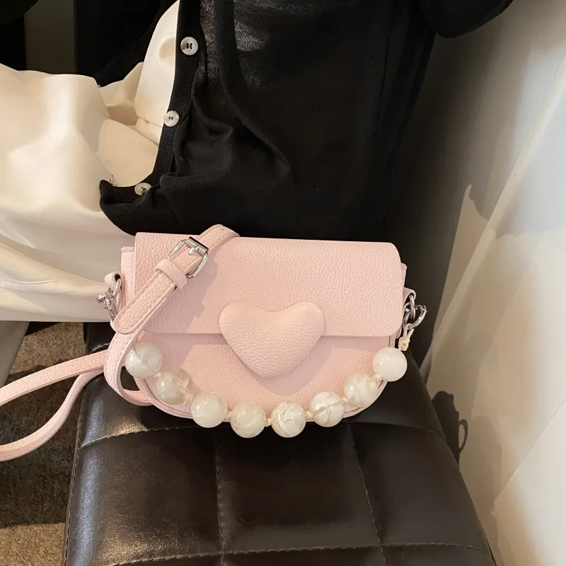Yalu PU Shoulder Bag, Crossbody Bag, Handbag Women's Black/Matcha/Pink/Ecru-16
