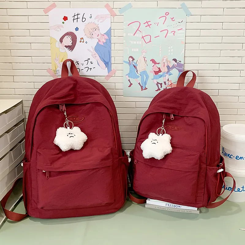 Yalu Nylon Backpack Regular Unisex Pink/Blue/Red/Yellow/Black-13