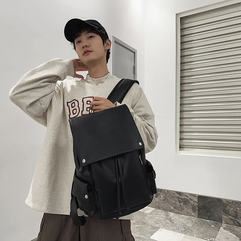 Yalu PU Backpack Unisex White/Gray/Black/Khaki-4