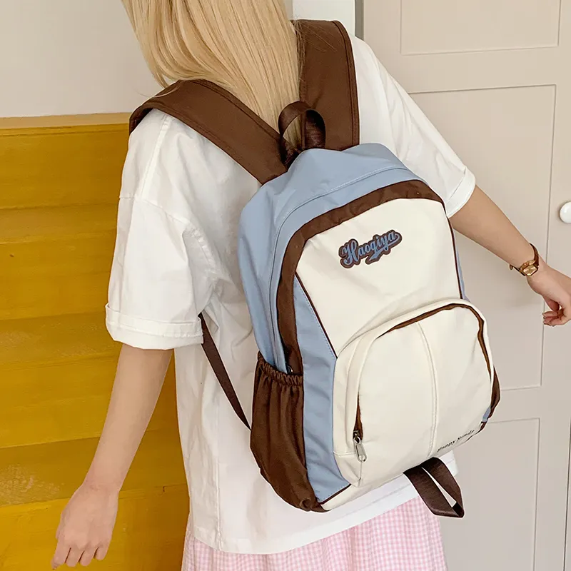 Yalu Nylon Fabric Backpack Unisex Multicolor-3