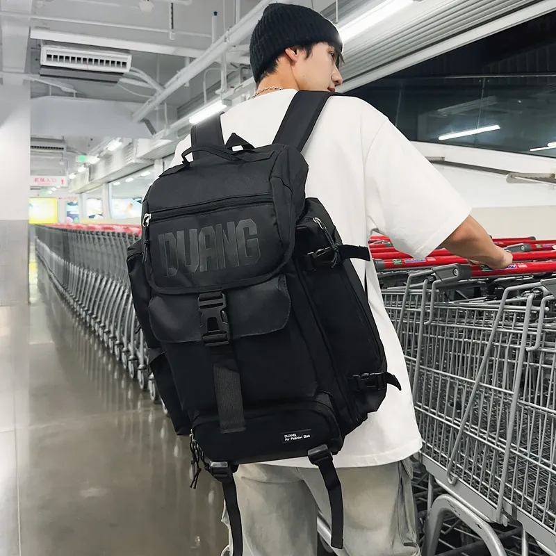 Yalu Oxford With Leather Film Backpack Unisex Multicolor-8