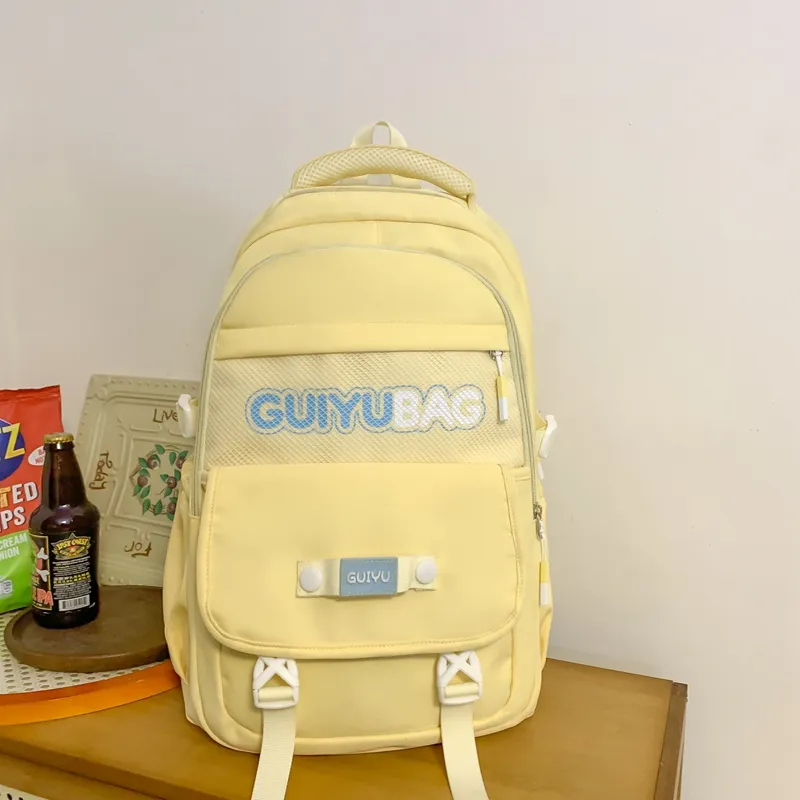 Yalu Nylon Backpack Women's White/Black/Pink/Purple/Yellow/Blue-14