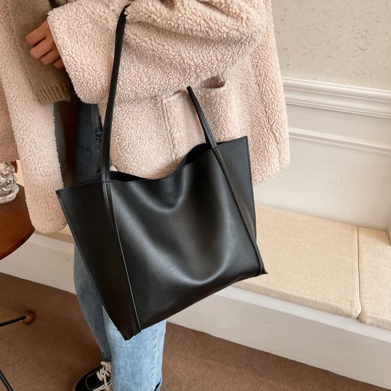 Yalu PU Material Handbag, Shoulder Bag Tubas Women's Black/Coffee/Brown/Ecru-5