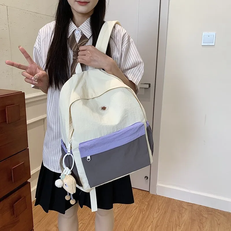 Yalu Oxford Backpack Regular Unisex Purple/Khaki/Blue-6