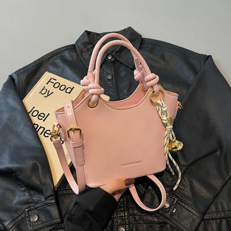 Yalu PU Shoulder Bag, Crossbody Bag, Handbag Regular Women's Black/Ecru/Pink/Green-19