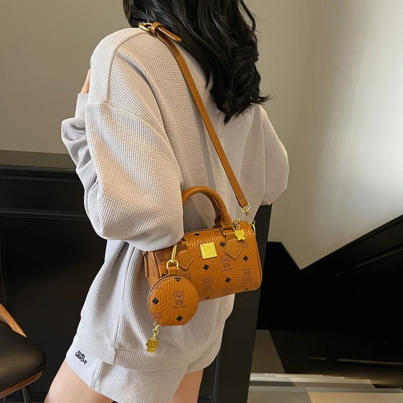 Yalu PU Handbag Regular Women's Brown/Pink/Ecru-5