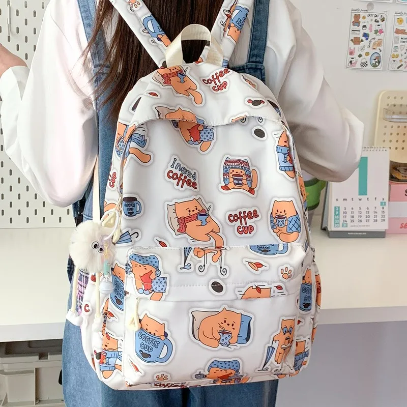 Yalu Nylon Fabric Backpack Regular Unisex Multicolor-4