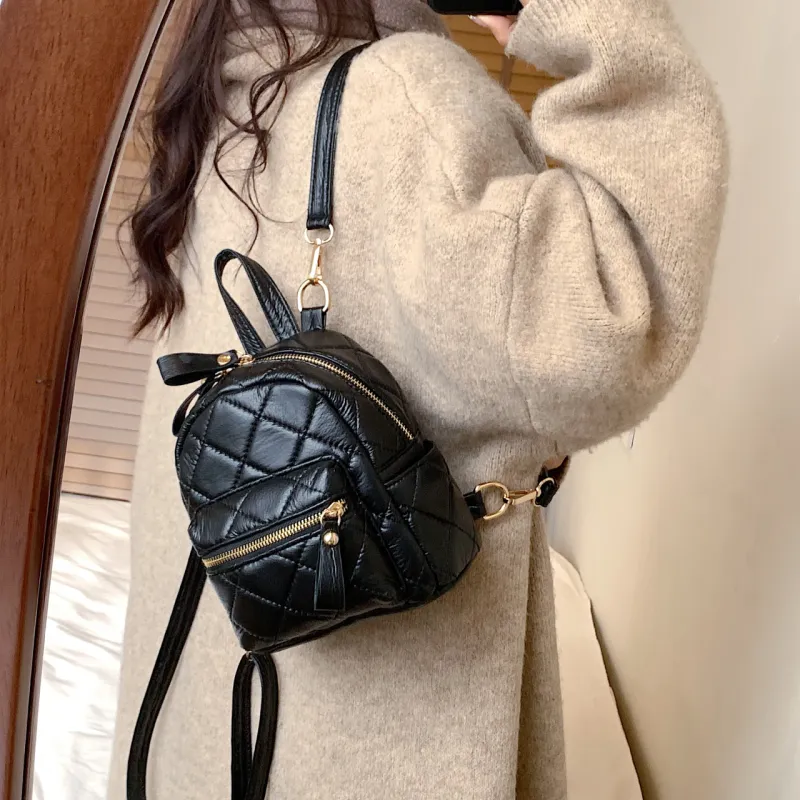 Yalu PU Backpack Regular Women's Black-4