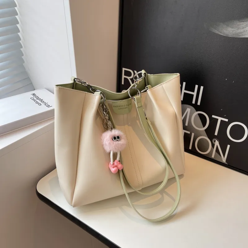 Yalu PU Shoulder Bag Regular Women's Green/Pink/Khaki/Licorice Green-5