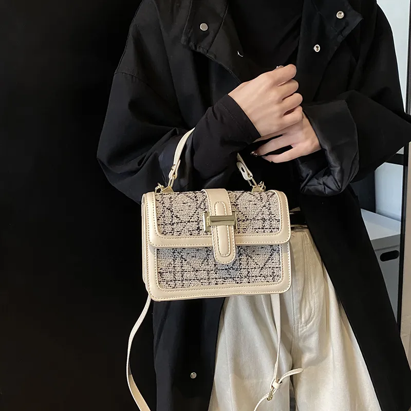 Yalu PU Shoulder Bag, Handbag Regular Women's Black/White-8