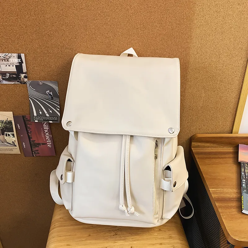 Yalu PU Backpack Unisex White/Gray/Black/Khaki-8