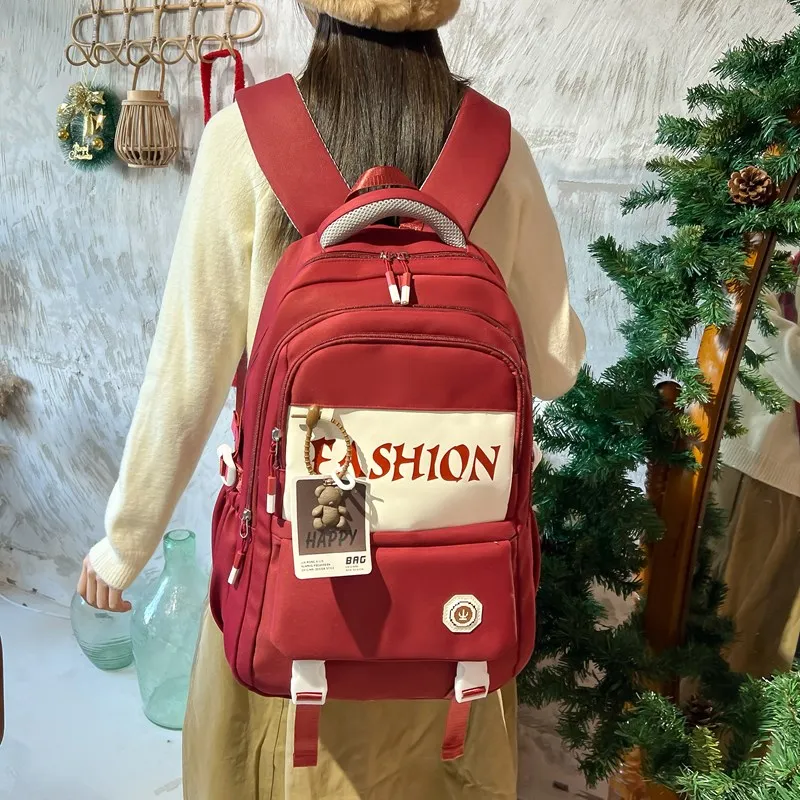 Yalu Nylon Backpack Regular Unisex Gray/Black/Red/Khaki-12