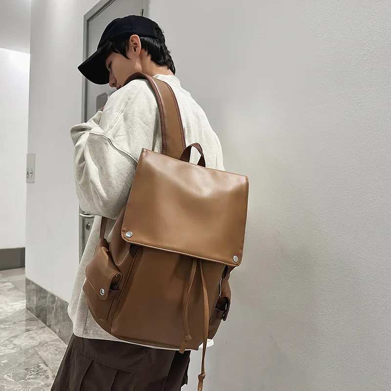Yalu PU Backpack Unisex White/Gray/Black/Khaki-19