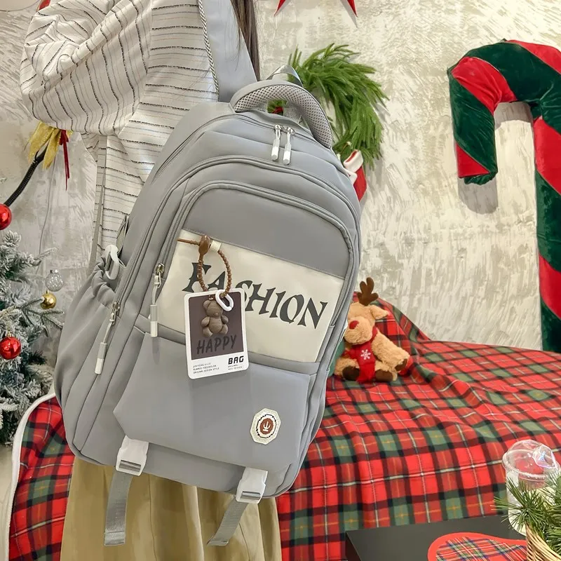 Yalu Nylon Backpack Regular Unisex Gray/Black/Red/Khaki-5