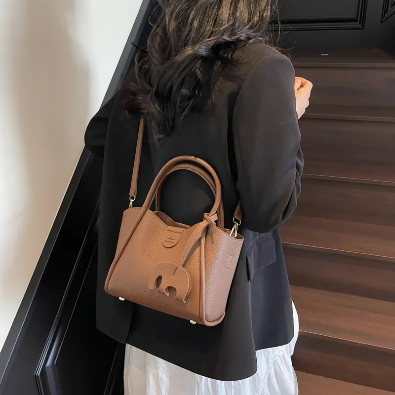 Yalu PU Handbag Women's Black/Ecru/Coffee/Brown/Khaki-27