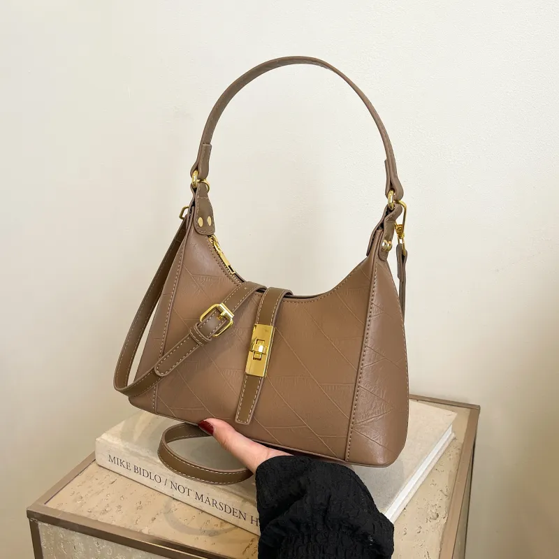 Yalu PU One Shoulder Handbag Crossbody Bag Regular Women's White/Pink/Green/Khaki/Black/Dark Khaki-33