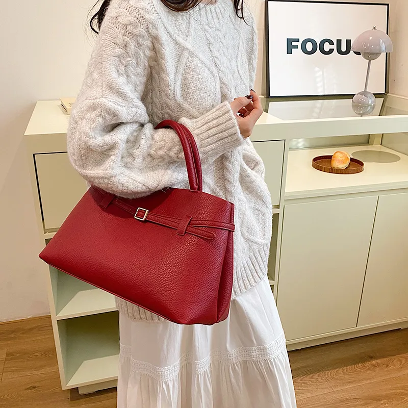 Yalu PU Handbag Regular Women's White/Black/Burgundy/Khaki-18