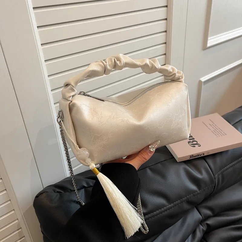 Yalu PU Pillow Bag, Handbag, Shoulder Bag, Crossbody Bag Women's Green/Silver/Black/Ecru-24