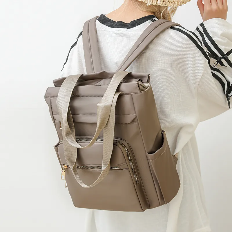 Yalu Nylon Fabric Backpack Women's Cherry Blossom Pink/Olive Green/Pearl White/Classic Black/Khaki/Coffee-16