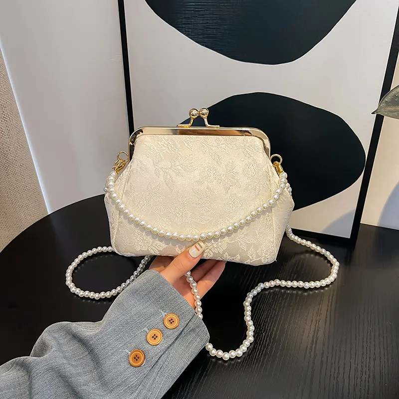 Yalu PU Shoulder Bag, Crossbody Bag, Handbag Women's White/Silver/Pink-3