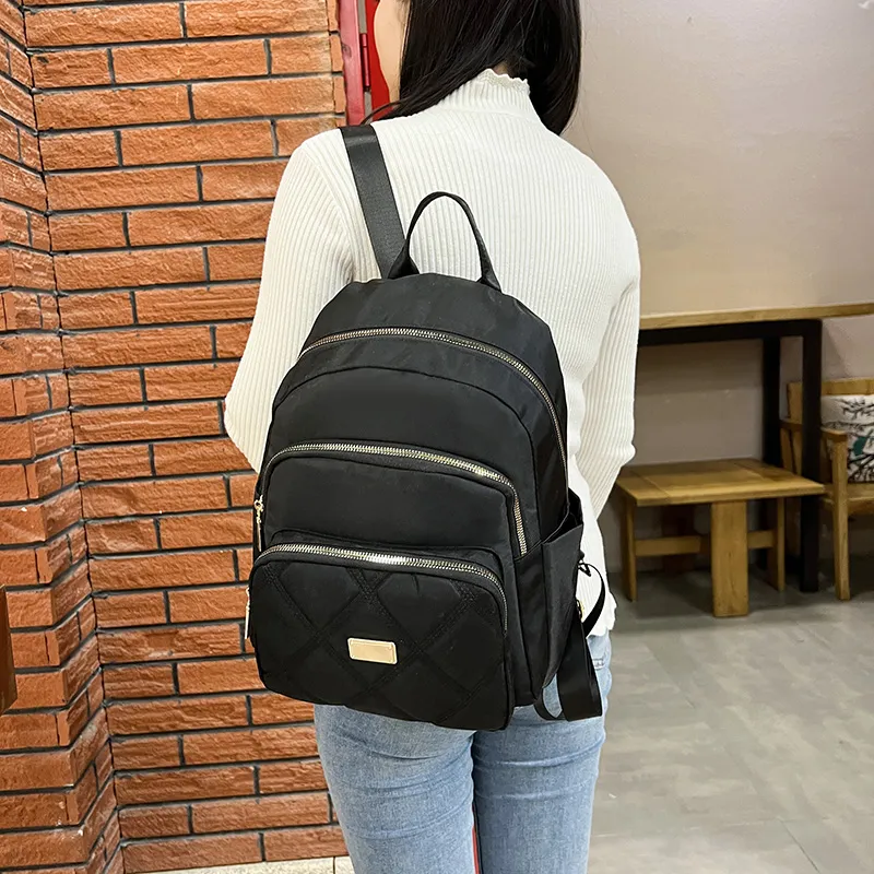 Yalu Oxford Backpack Regular Women's Silver/Black/Pink/Violet/Apricot-10