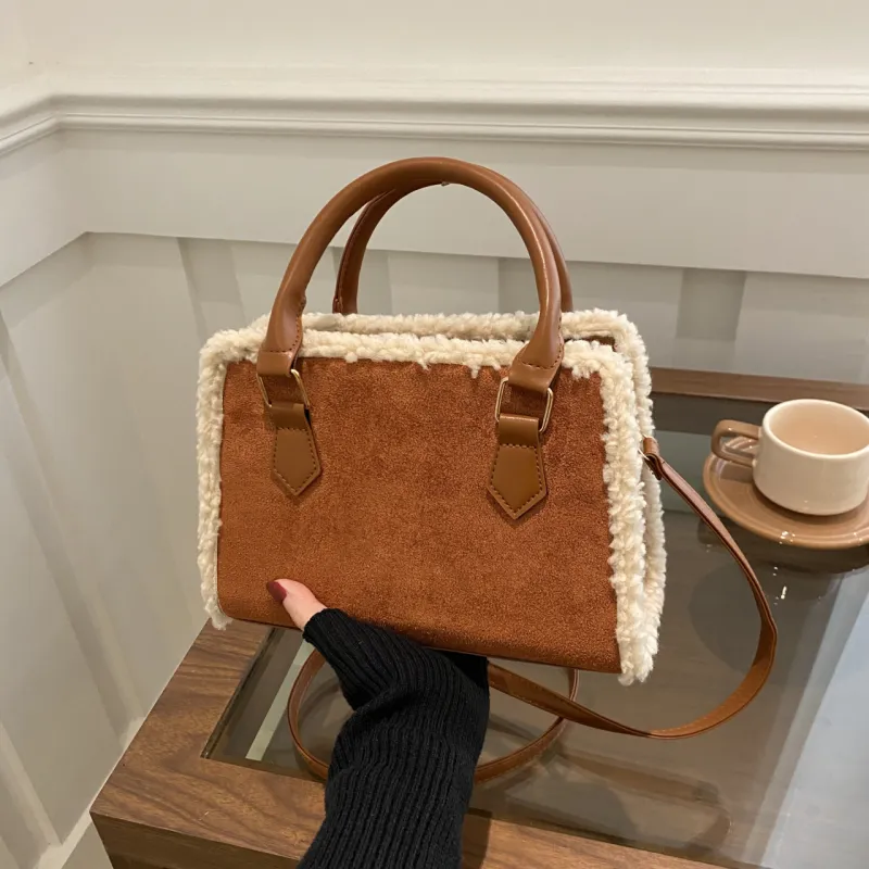 Yalu Velour Handbags Shoulder Bag Crossbody Bag Regular Women's Coffee/Brown/Black/Red-10