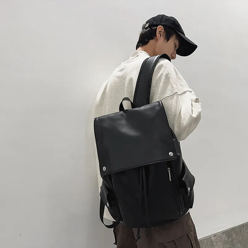 Yalu PU Backpack Unisex White/Gray/Black/Khaki-5