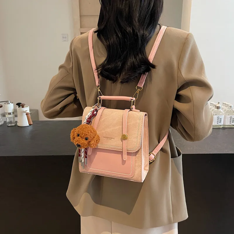 Yalu PU Backpack Regular Women's Yellow Brown/Ecru/Black/Coffee/Blue/Pink-25
