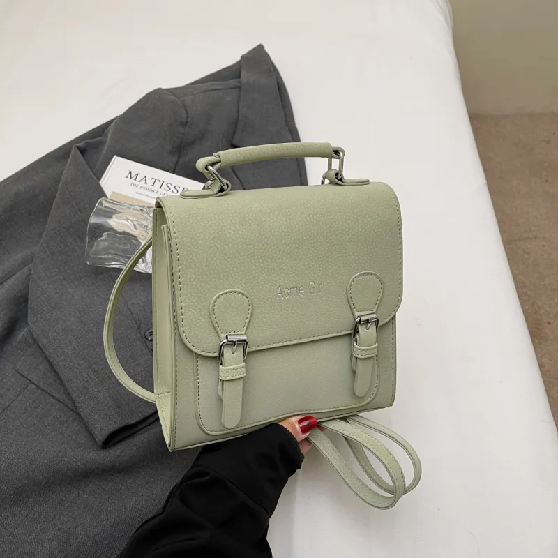 Yalu PU Handbag, Shoulder Bag, Backpack Regular Women's Black/Ecru/Green/Pink-14