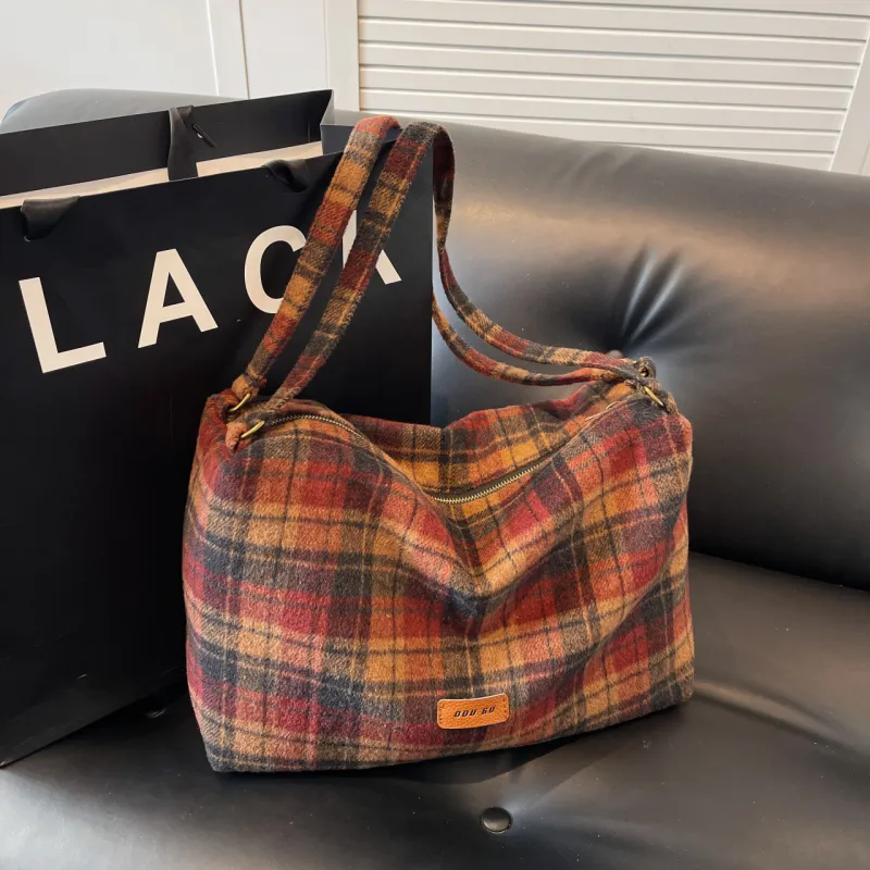 Yalu Canvas Canvas Bag Shoulder Bags Women's Black/Red/Coffee-6