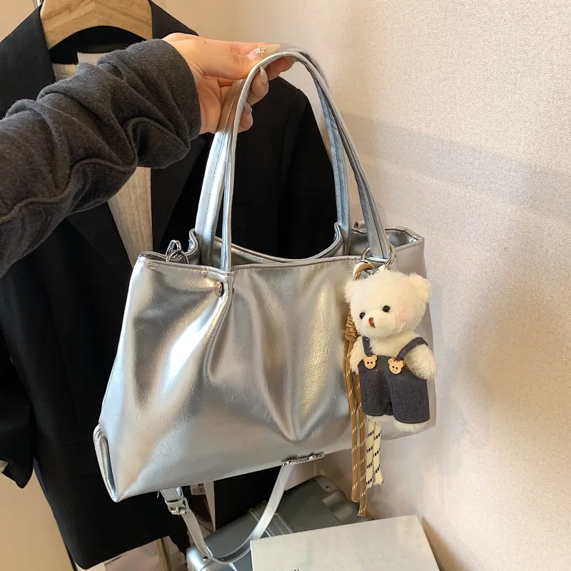 Yalu PU Shoulder Bag, Crossbody Bag, Handbag Regular Women's White/Silver/Black/Pink-13