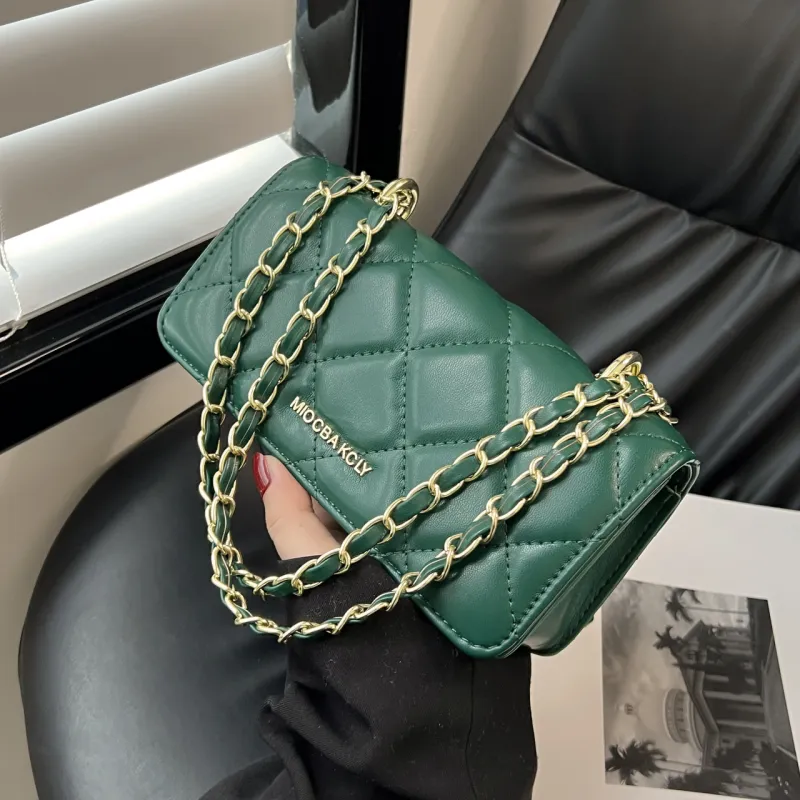 Yalu PU Material Shoulder Bag Regular Women's Ecru/Black/Green/Pink-6