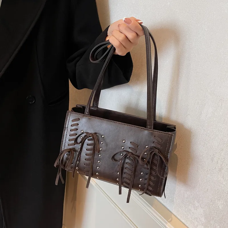Yalu PU Shoulder Bag Regular Women's Black/Khaki/Brown/Coffee-10