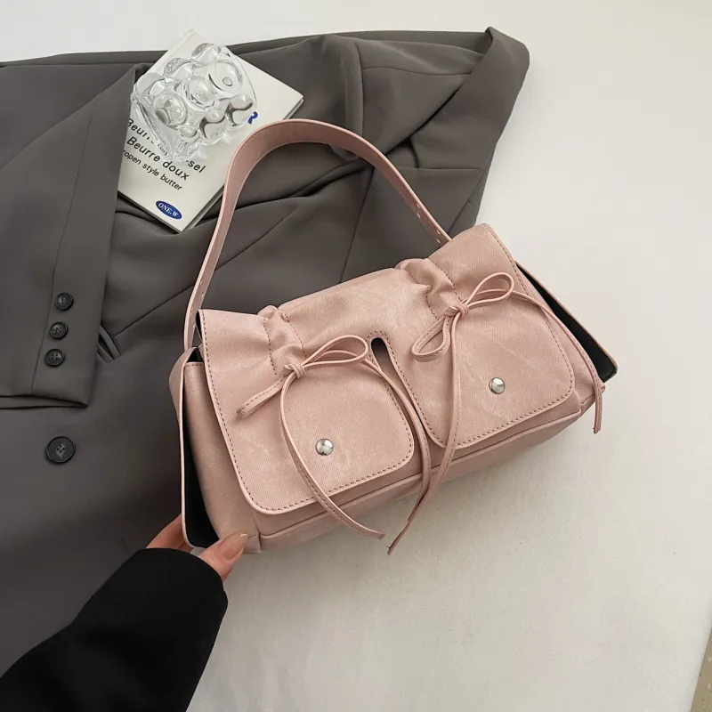 Yalu PU Shoulder Bag Women's Black/Blue/Coffee/Pink/Ecru-13