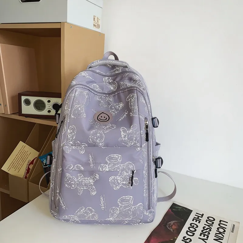 Yalu Nylon Backpack Regular Unisex Multicolor-17