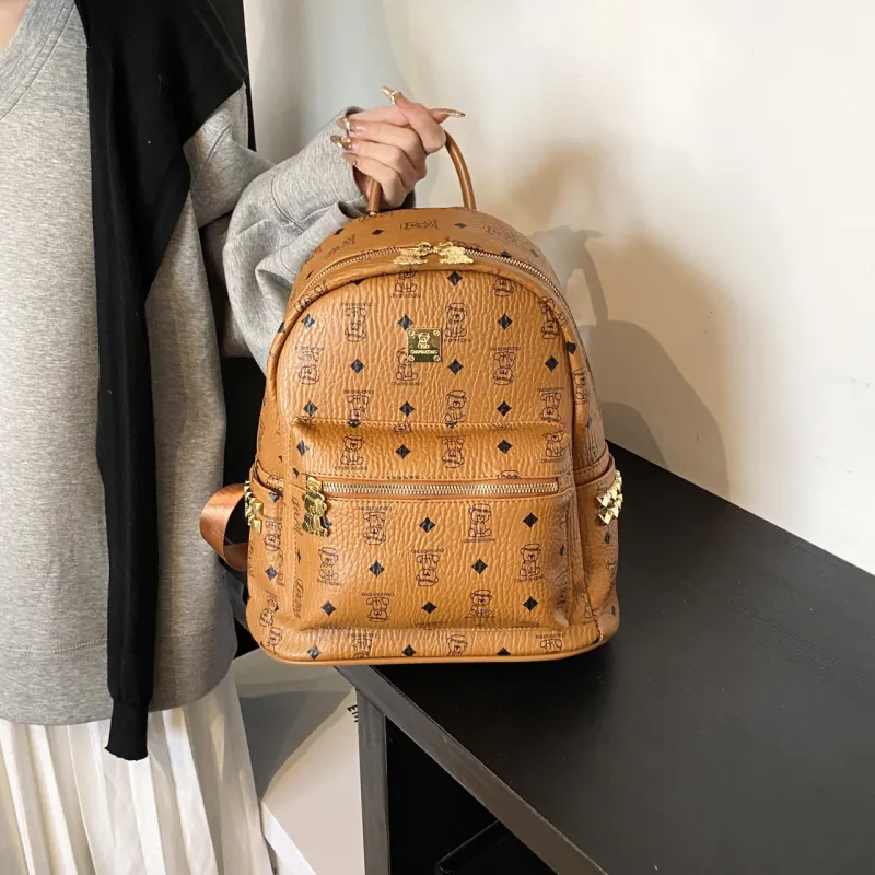 Yalu PU Backpack Tubas Women's Black/White/Brown/Pink-13