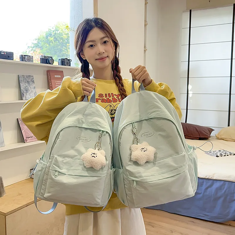 Yalu Nylon Backpack Regular Unisex Pink/Blue/Red/Yellow/Black-34