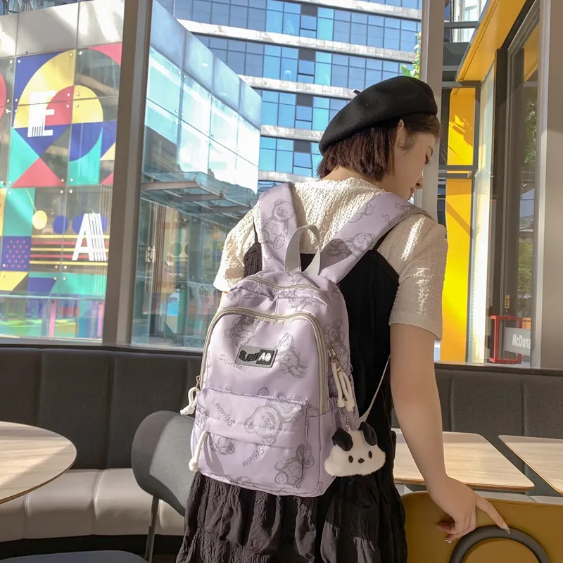 Yalu Nylon Laptop Bag Backpack Unisex Multicolor-12